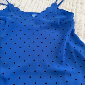 CeCe Royal Blue Polka Dot Camisole